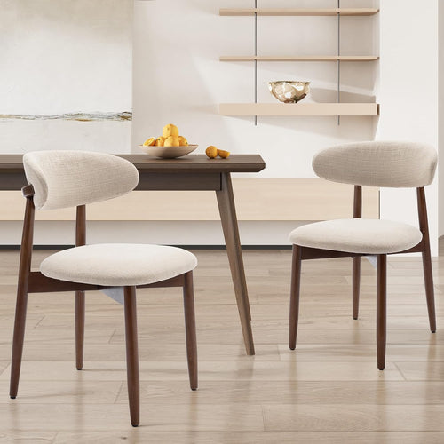 COLAMY Ensemble de 2 Chaises Beige