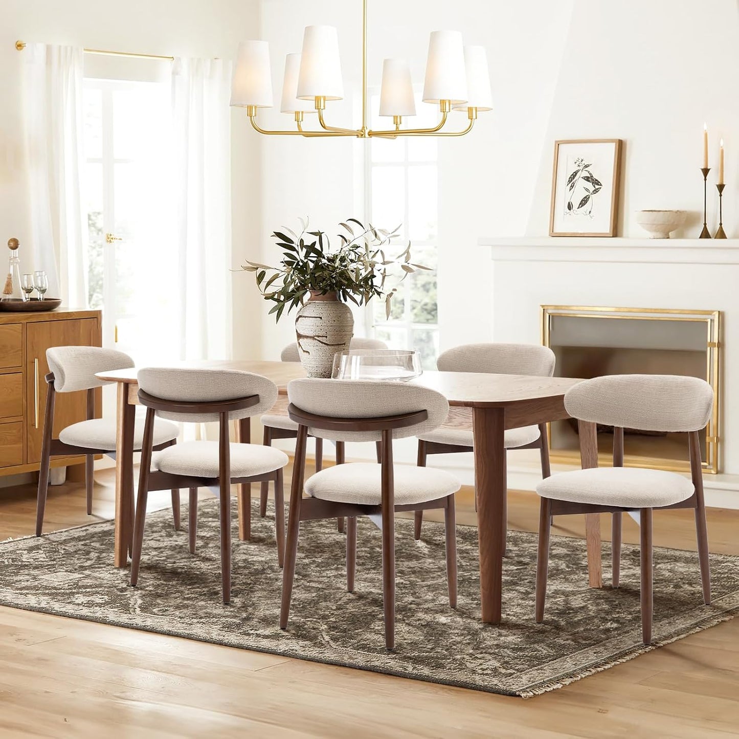 COLAMY Ensemble de 2 Chaises Beige