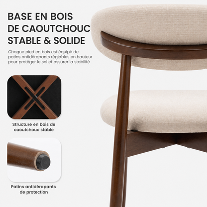 COLAMY Ensemble de 2 Chaises Beige