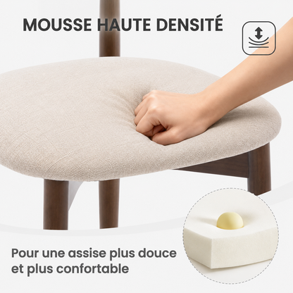 COLAMY Ensemble de 2 Chaises Beige
