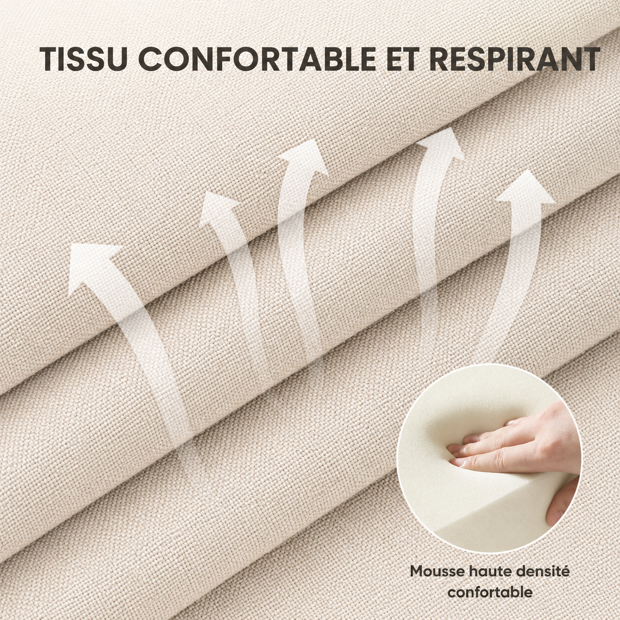 COLAMY Ensemble de 2 Chaises Beige