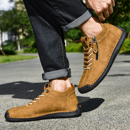 Herresko i nubuck med lynlås